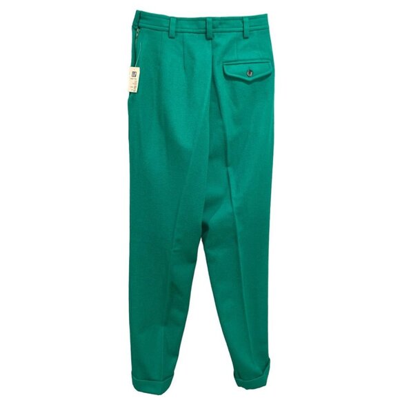 Size 5/6 Gap Vintage 1980s Kelly Green New Women's Wool Blend Lined Pants - Picture 5 of 8